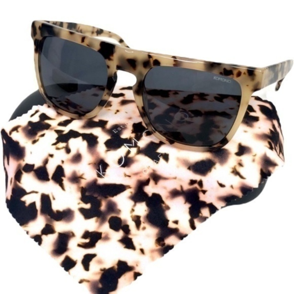 KOMONO Bennet Ivory Demi Sunglasses NEW tan Brown tortoise - Picture 4 of 10